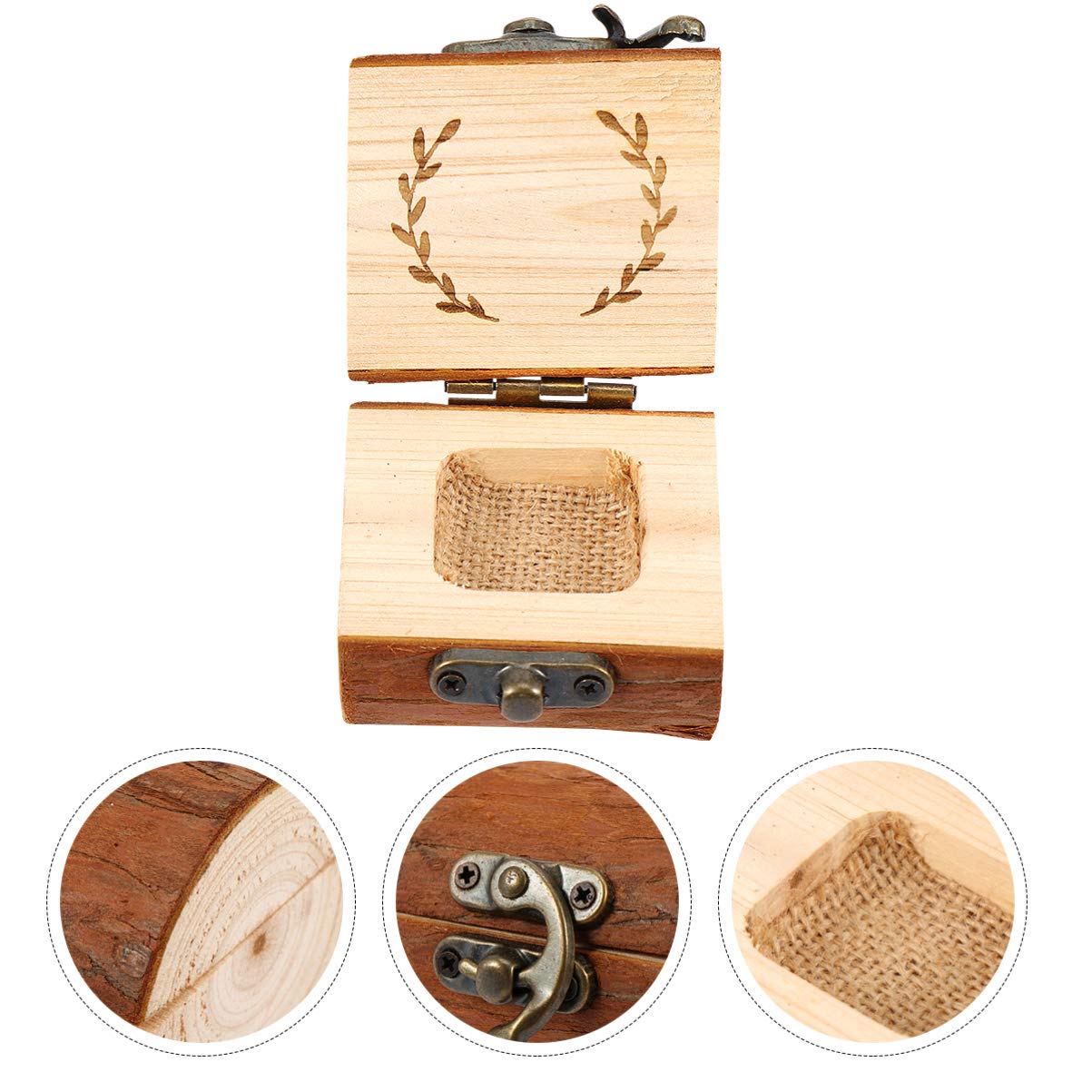 SHERCHPRY 3pezzi Scatola Portanuziali Legno Rustico Elegante e Leggera Perfetta Per Cerimonie Di Matrimonio e Fidanzamento Design Vintage Per Conservazione e Esposizione Anelli