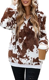 Womens Fuzzy Hoodies Pullover Sport Hoodie Cozy Oversized Pockets Hooded Sweatshirt Athletic Fleece Hoodies