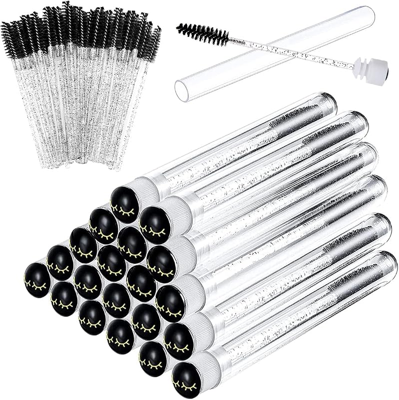 La Jolie Jasmin Kit com 20 tubos e 70 escovinhas descartáveis para cílios, Black Eyelash