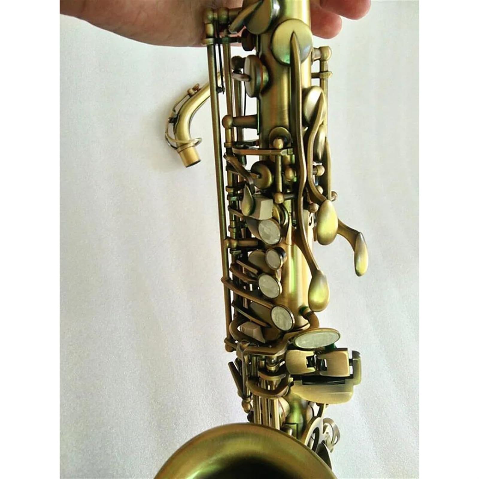 Saxofón Boquilla y estuche de accesorios completos para saxofón EF de saxofón Alto de simulación antigua (Color : Leather bag)