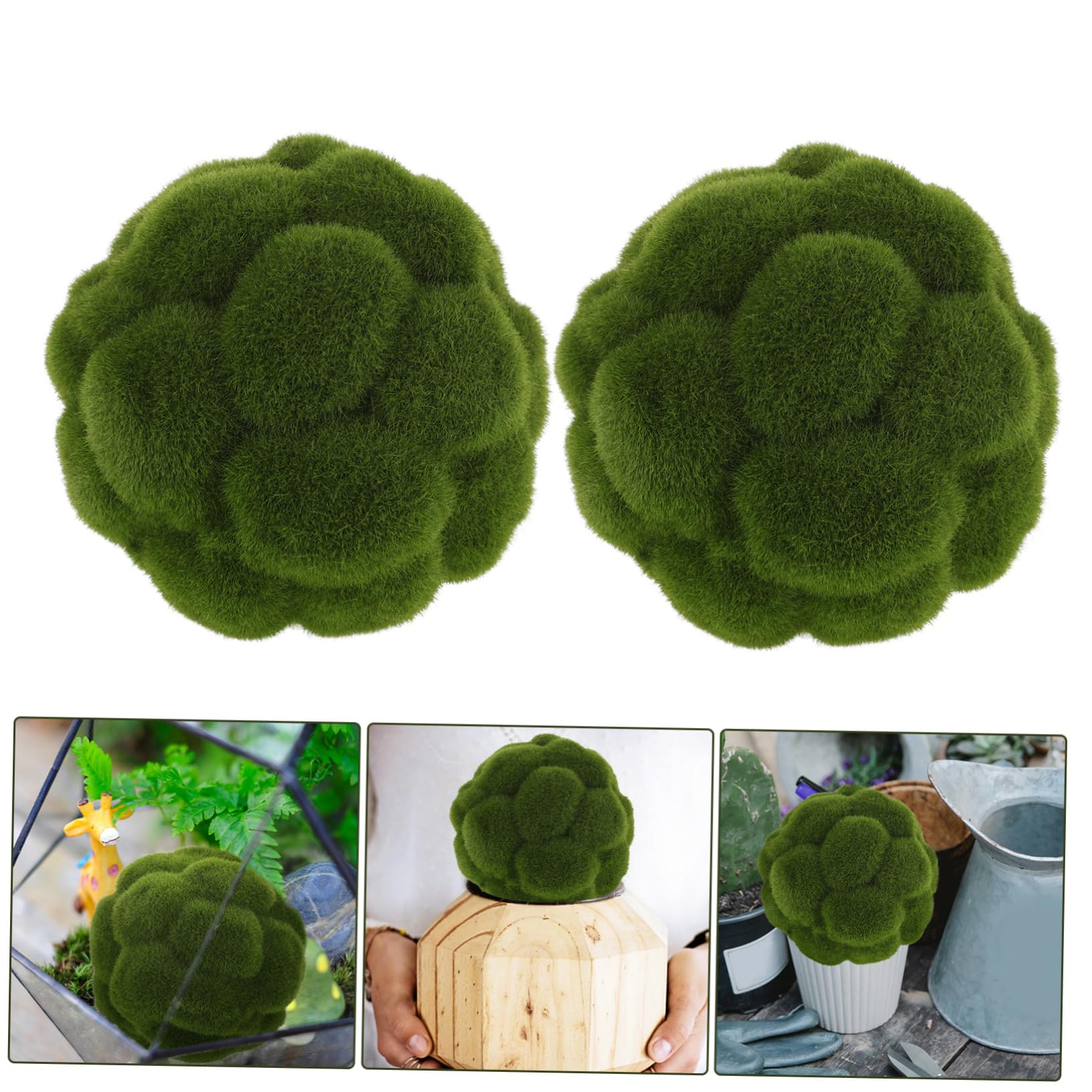 Cabilock 6 Piezas De Musgo Verde Simulado para Manualidades Bolas De Musgo Falsas Bolas De Colgantes Falso para Plantas Falsas as De De Interior Decoración as De
