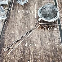 Vista 4 de Tea Steeper, 2 unidades de infusor de té de malla, filtro de té de alta calidad, difusor de intervalo de té con gancho de cadena extendido