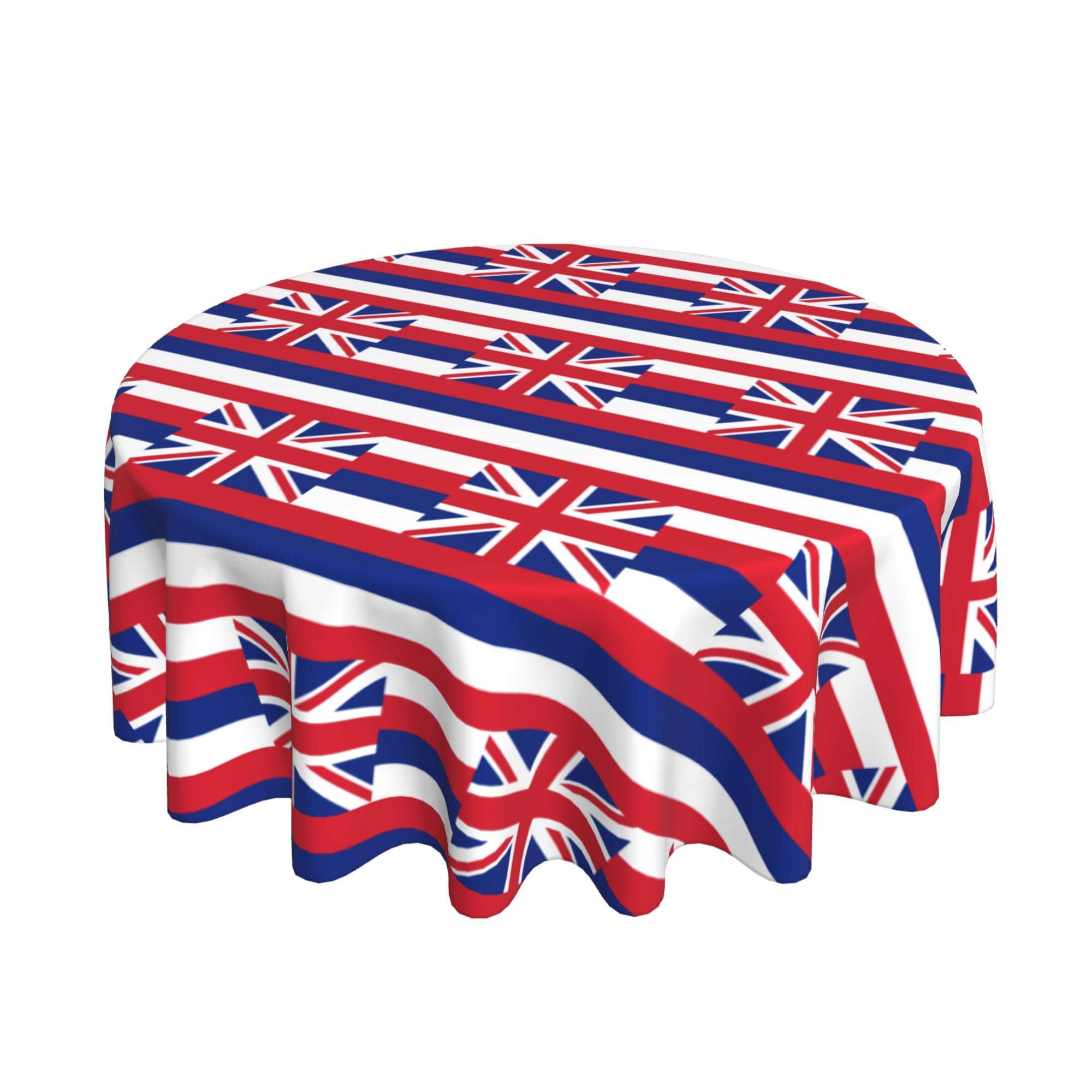 HLBSDM Flag of Hawaii. 60" Restaurant Circle Decor Tablecloth Festive Table Cover Round Art Desk Cloth