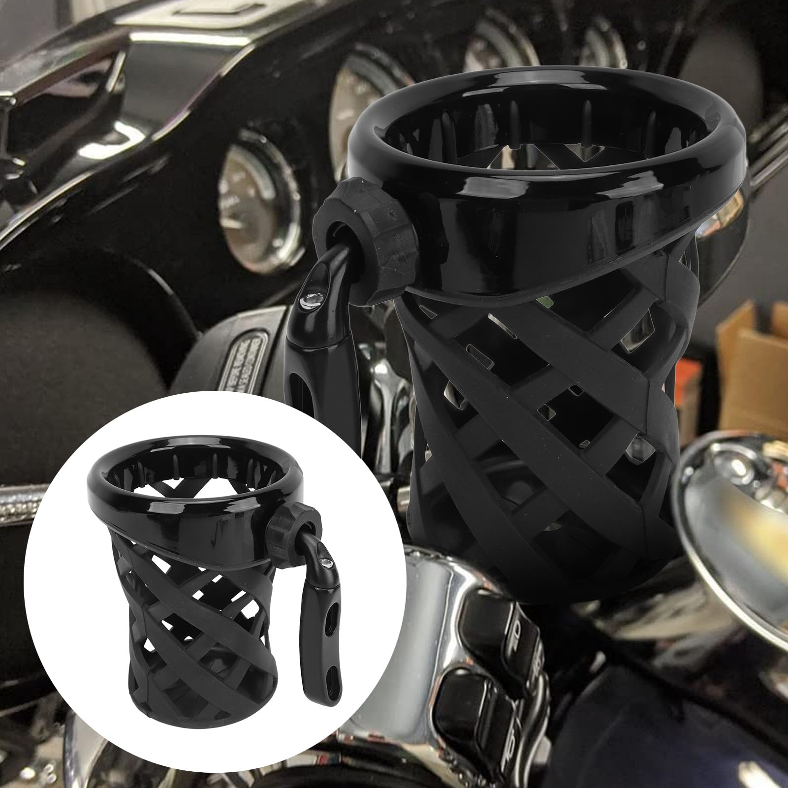 Soporte de Taza de Agua de Motocicleta, Soporte de Tazas de Bebidas de Peso Ligero Confiable para ala Dorada GL1800 F6B (Black)