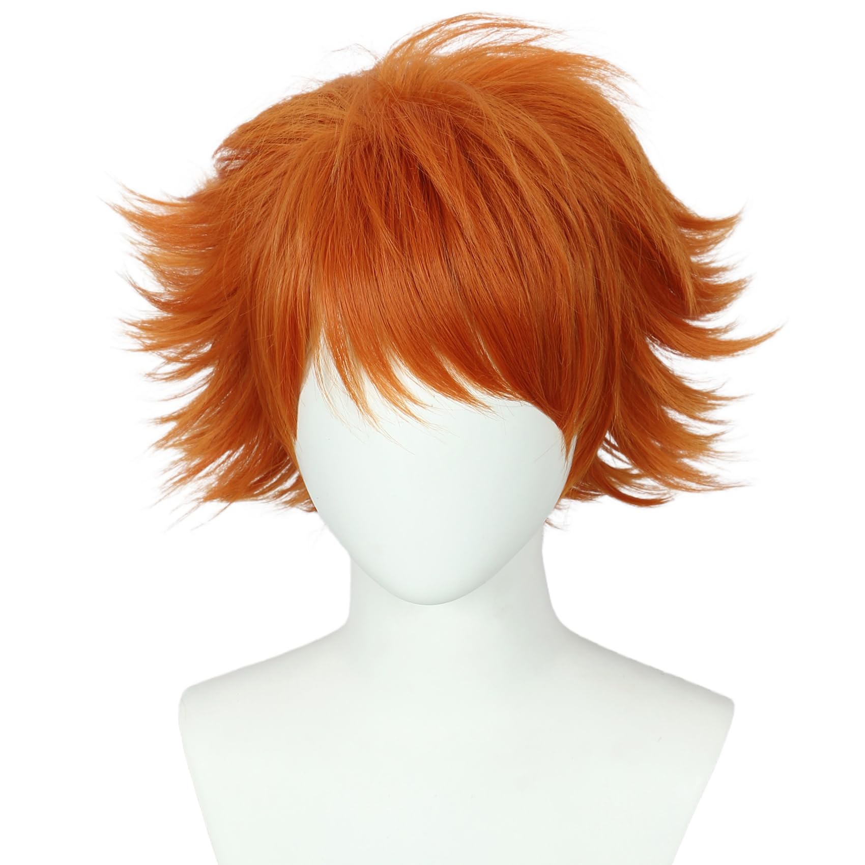 Linfairy Anime Cosplay Short Wig Halloween Costume Wigs for Unisex (Orange)