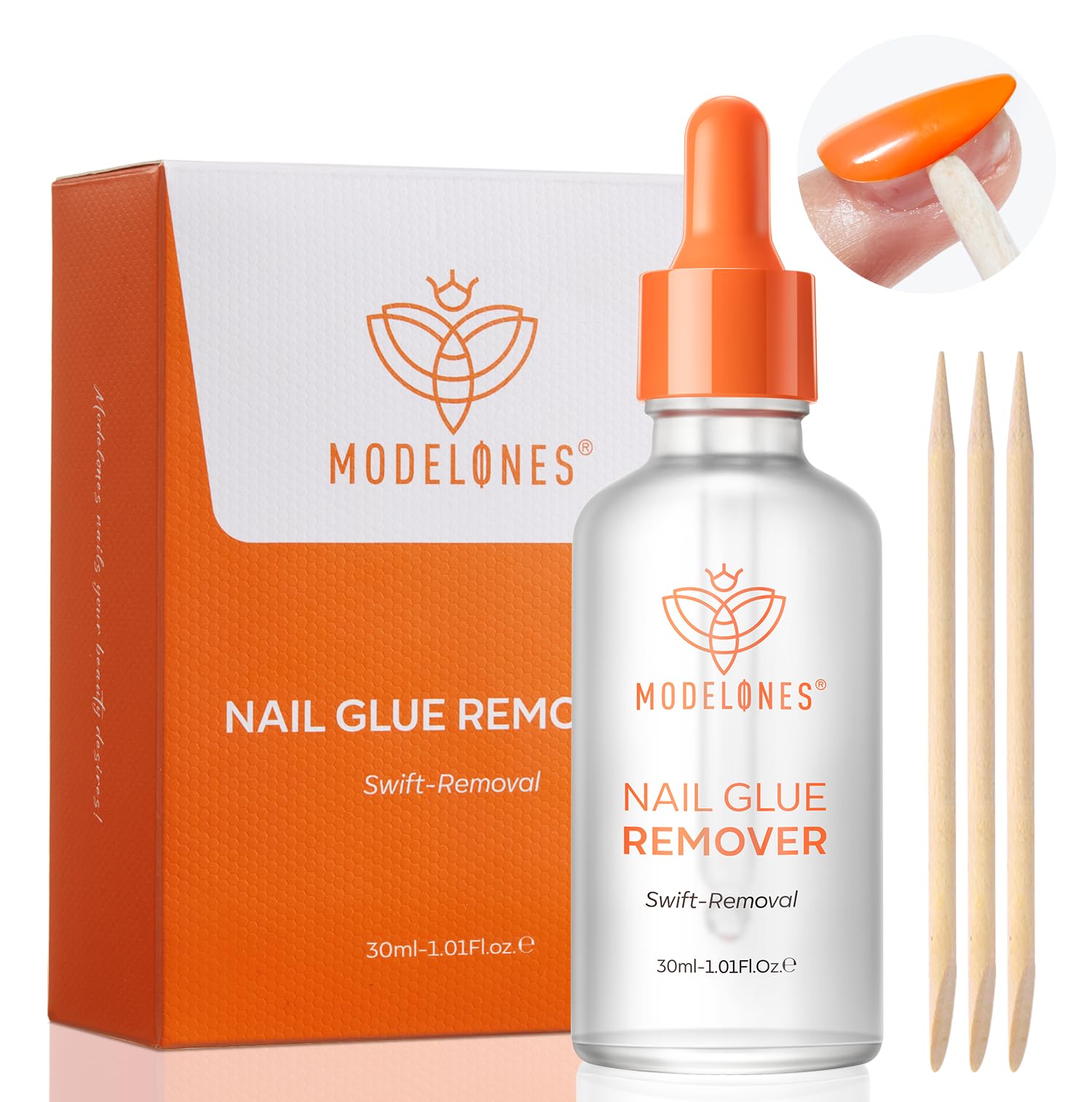modelones Nail Glue Remover for Press on Nails 30ml Acetone Polish Remover