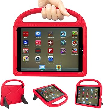 TrendGate Kids Case for iPad 9.7 Inch 2018/2017 iPad 6th/5th Gen - Red