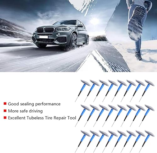 Miniatura 9 de 24 piezas de parche de tapón universal sin cámara para reparación de pinchazos de neumáticos de hongos para automóvil motocicleta (1.890 x 0.236
