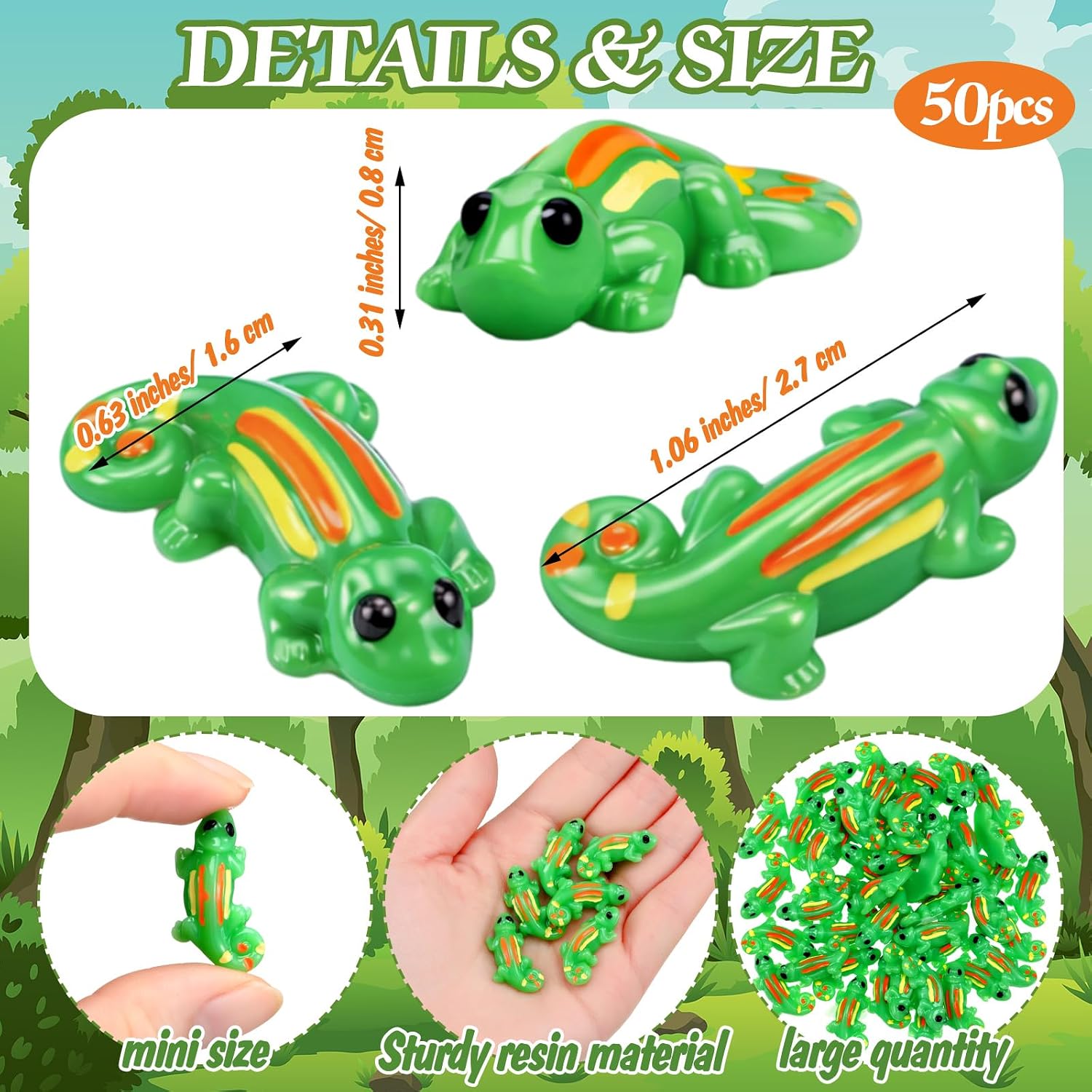 Soulchen 50 Pcs Mini Resin Chameleon Figurine Small Chameleon Figurine for Desktop Decoration Miniature Animal Statue for Landscape Living Room Office Kitchen Bathroom Prank and Prop Party Gifts image 2