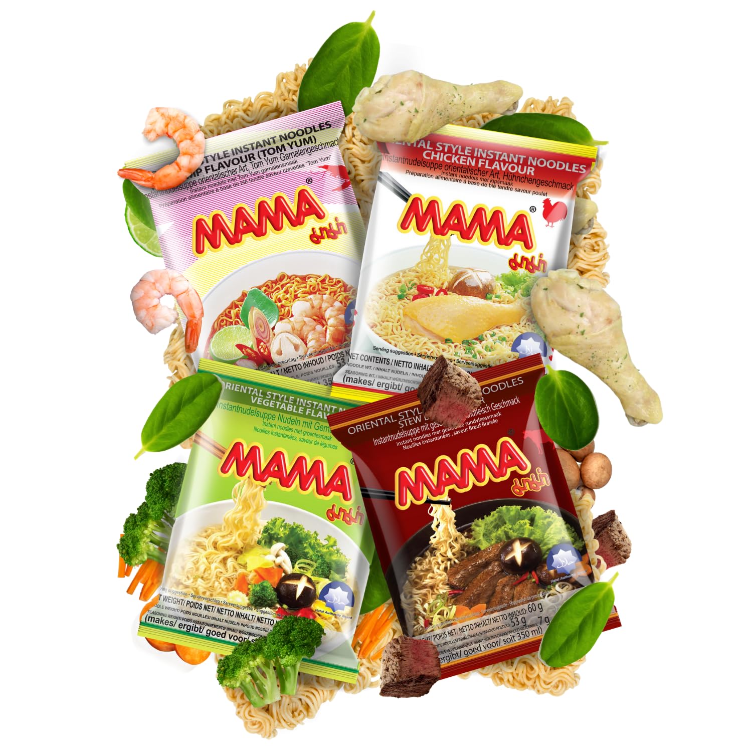 Leckere MAMA Instantnudelsuppe: Tom Yum Garnelen im 30er Pack!