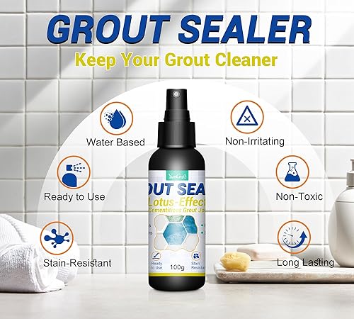 Miniatura 2 de Sellador de lechada de 7 onzas, aerosol sellador de lechada transparente y azulejos para pared, ducha, cocina, aerosol sellador de azulejos no