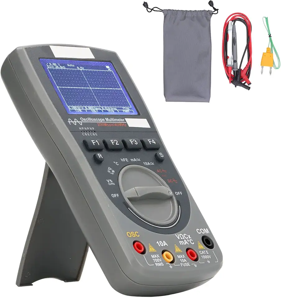 Osciloscópio digital portátil CUOFYUNL 2 em 1 multímetro 200Msps 80MHz para testes de eletrodomésticos