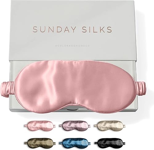 Miniatura 1 de SUNDAYSILKS Exclusiva Máscara para dormir de seda de morera  Cubiertas suaves para los ojos, máscara opaca para dormir para mujeres y hombres