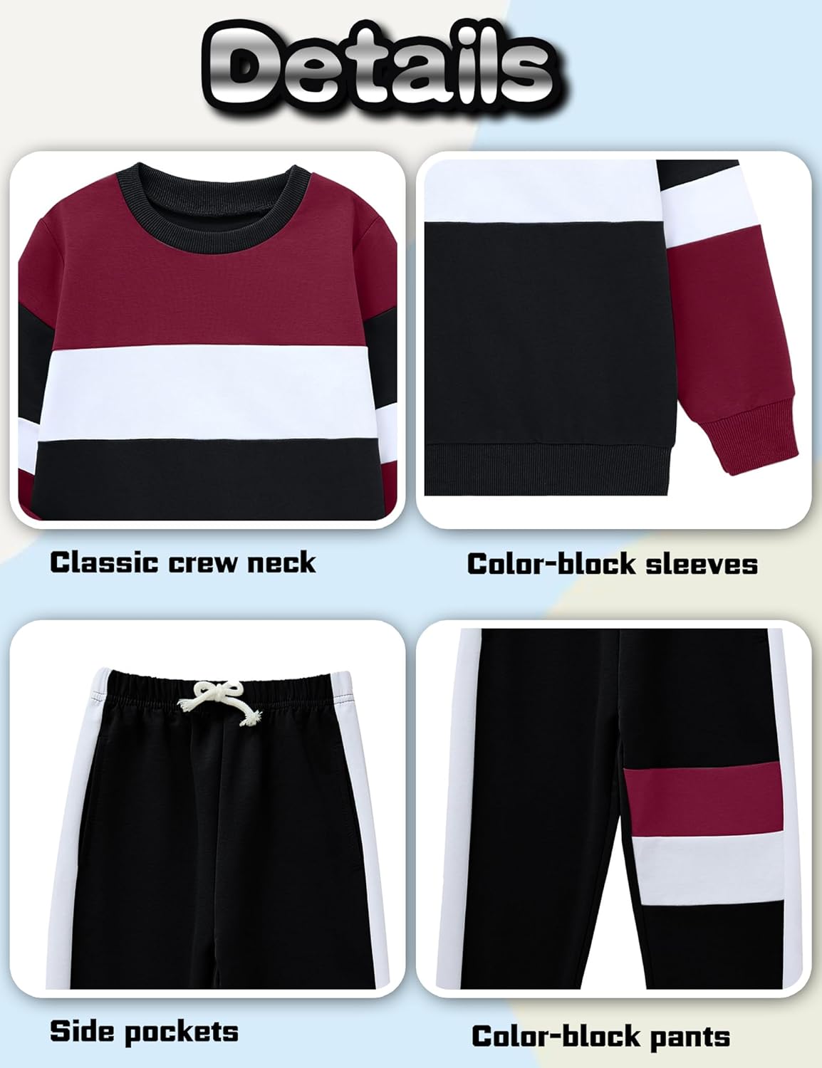 mkodopy Boys Clothes Hoodie Sweatsuits Tops and Pants Boys Fall Winter Outfits Boy Clothing Set - Image 7