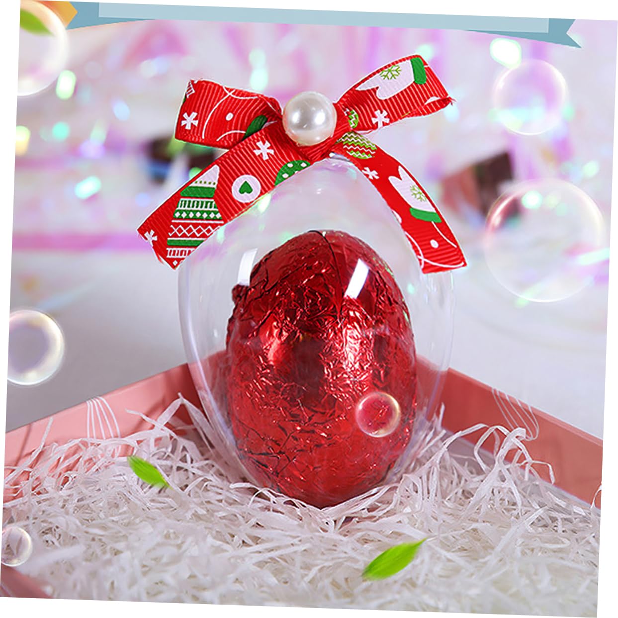 Gadpiparty 5 Pezzi di Uova di Pasqua Trasparenti in Plastica Riempibili, Palline Trasparenti A Forma di per Lavoretti, Bomboniere Pasquali, Decorazioni per La Casa E attività di Caccia