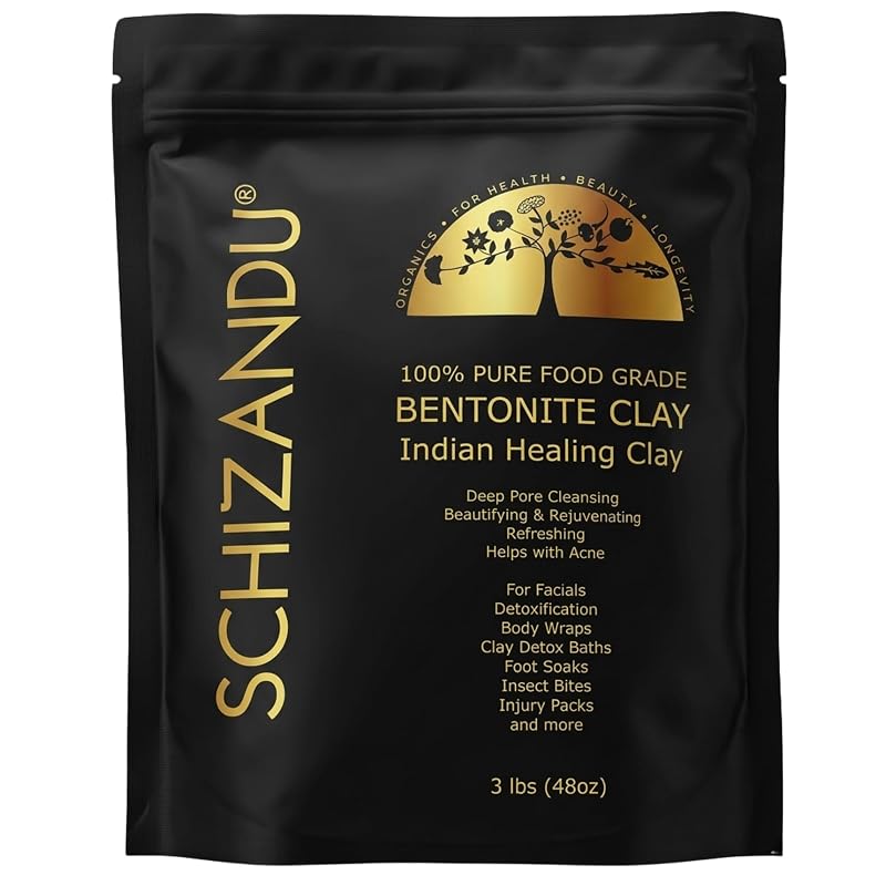 Schizandu Organics Argila Bentonita Indiana Aztec para Máscaras e Banho, 1,36 kg
