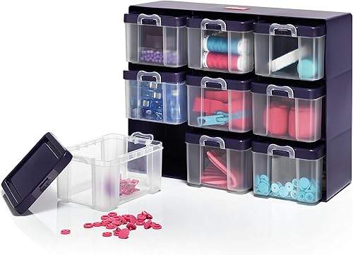 Miniatura 2 de Prym, Caja organizadora transparente con 9 compartimentos, multicolor