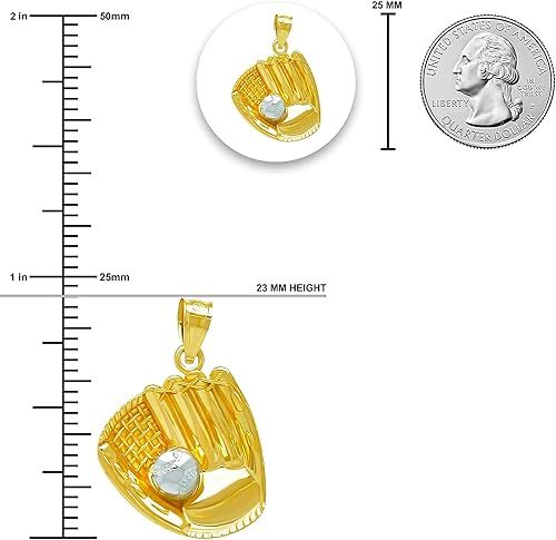 Miniatura 3 de CA CHARMAMERICA Dije de equipo de béisbol de oro, oro macizo de 10 quilates, colgante de bate de béisbol y guante, regalo para jugador de béisbol