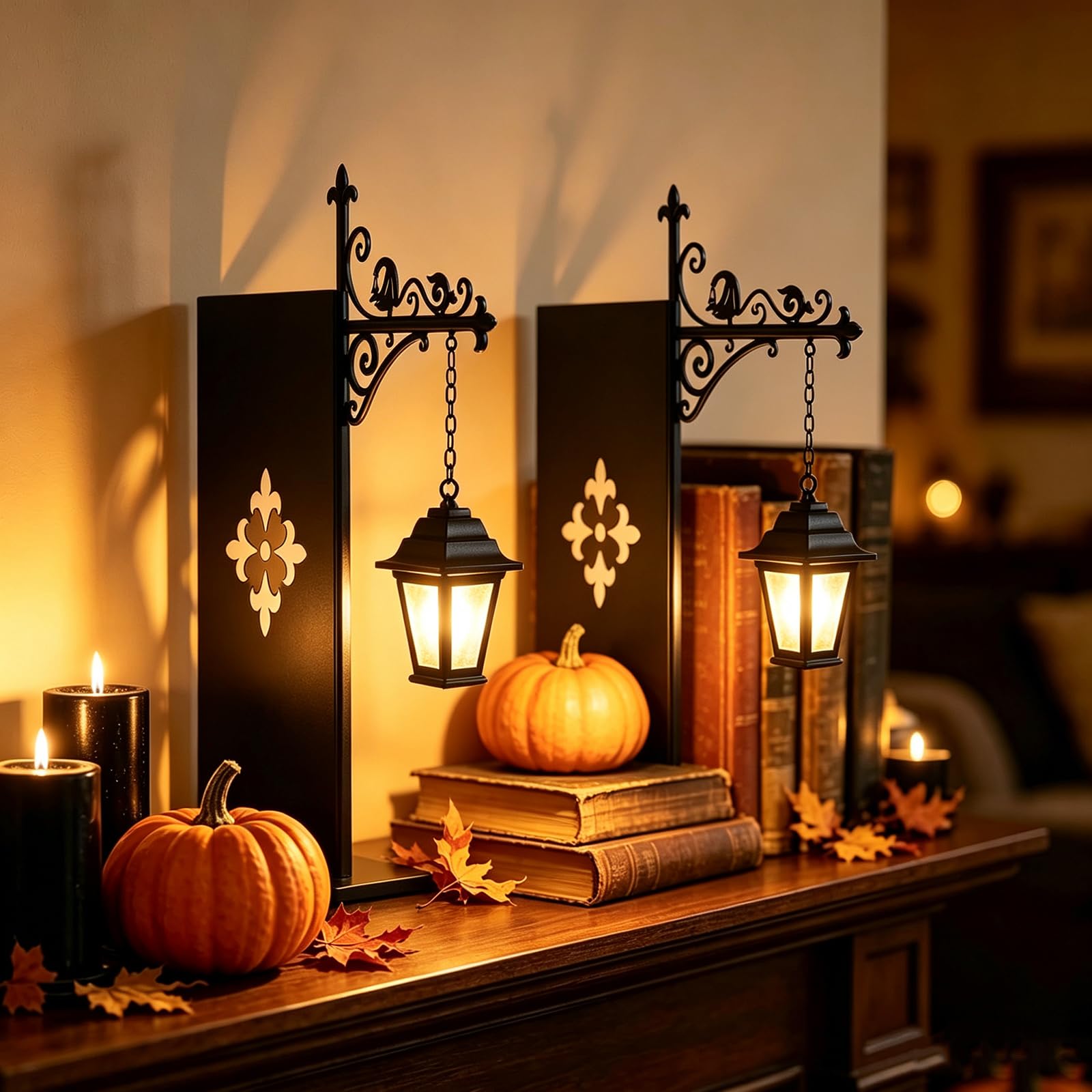 Bookshelf Lantern - Library Lantern-Decorative Bookshelf Lighting, Warm LED