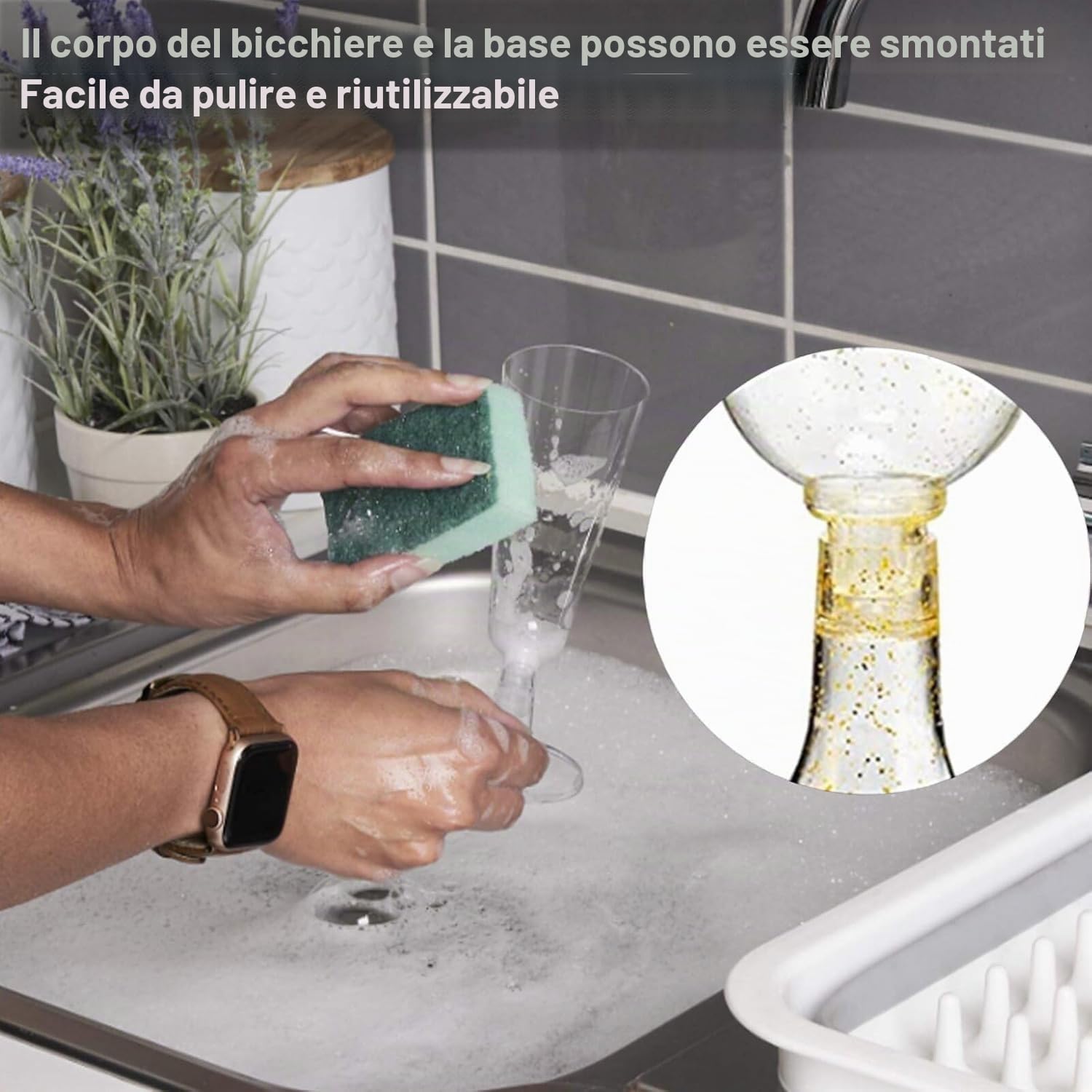 60 Flute da Champagne Eleganti in Plastica, 160ml, Calici Rigidi, Bicchieri Trasparenti Per Vino, Feste, Matrimoni, Compleanni