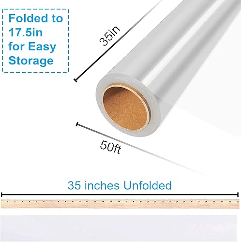 Miniatura 2 de JOYIT Rollo de celofán transparente de 330 pies (31.5 pulgadas x 330 pies), rollo de celofán de 0.11 pulgadas de grosor, bolsas de celofán
