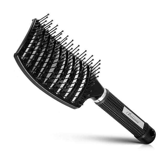 Hair Brush Professional Curved Vented Brush for Faster Blow Drying for Women Men Paddle Detangling Brush for Wet