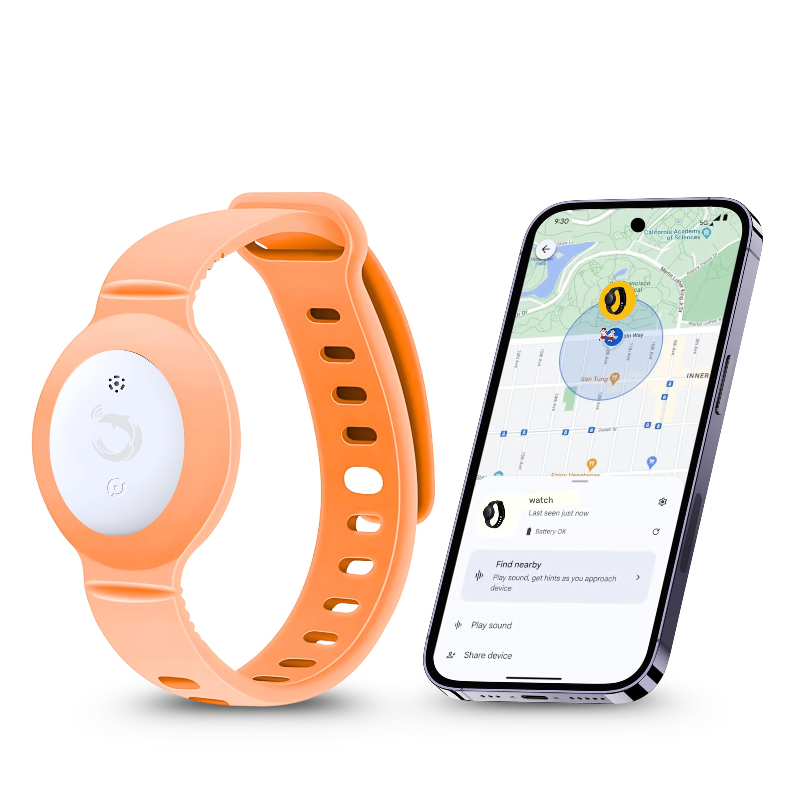 tag8 Dolphin Watch Tracker Rex for Android, GPS Tracker Kids Real Time Mini Locator Watch Band for Teens Special Needs & Elderly Hidden Tracking Device, Waterproof Watch Smart GPS Trackers (Orange)-image-39