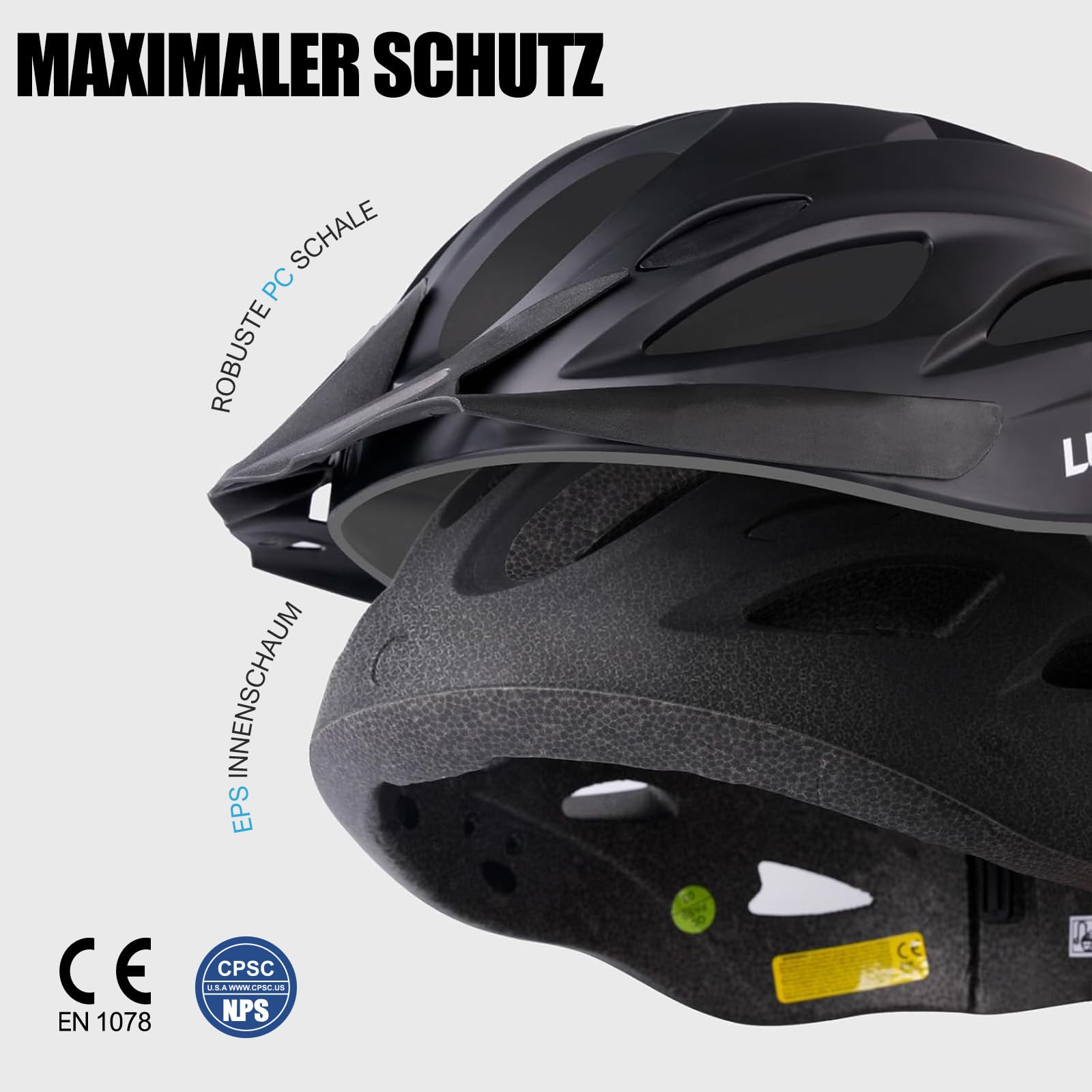 LUMDEER Fahrradhelm Herren und Damen Erwachsene mit Visier und Licht
