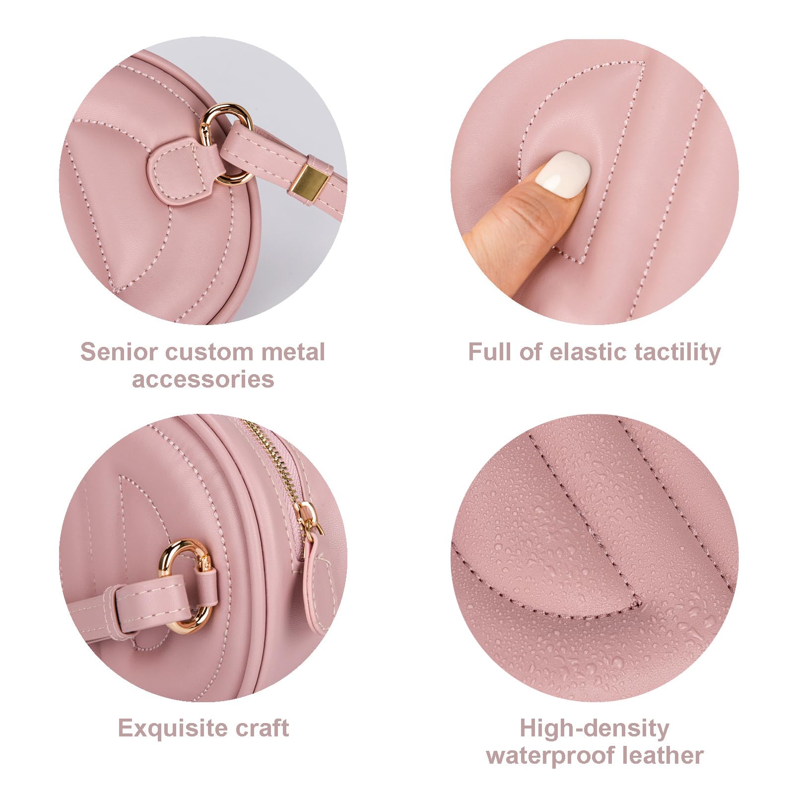 Marsupio, marsupio in pelle per le donne, alla moda, rosa, borsa a tracolla, popolare marsupio impermeabile squisito per le donne., Rosa