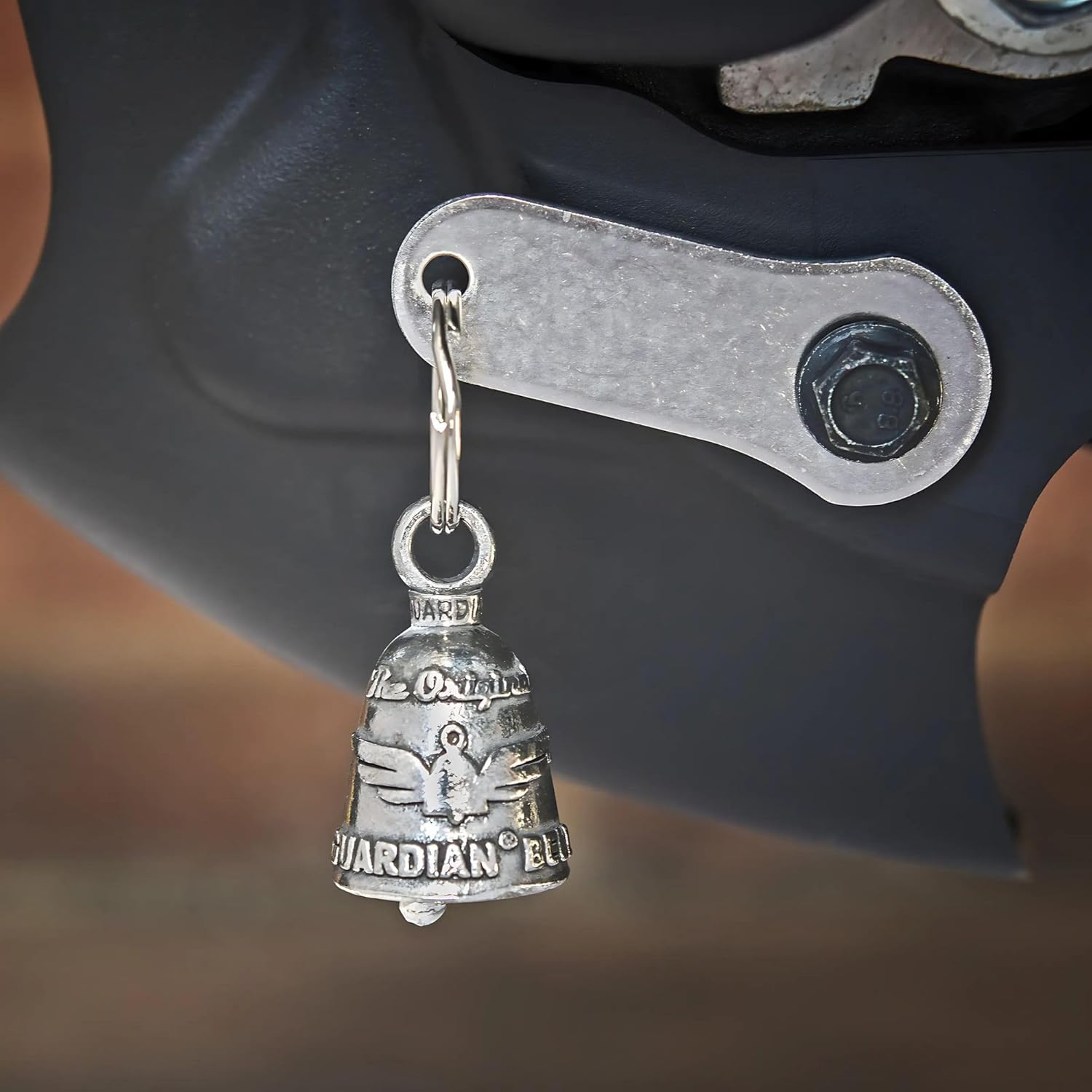 Guardian Bell Hanger Motorcycle Biker Luck Gremlin Riding Bell Hanger (Original Version), Standard, Silver - Image 9
