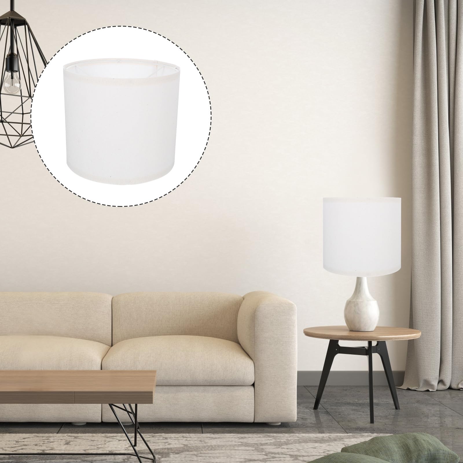 MAGICLULU Pantallas Protección Ocular Diseño Desmontable de Lámpara de Lino Beige Paquete de 2 Unidades para Lámparas de Mesa Pared para Hogar y Hotel