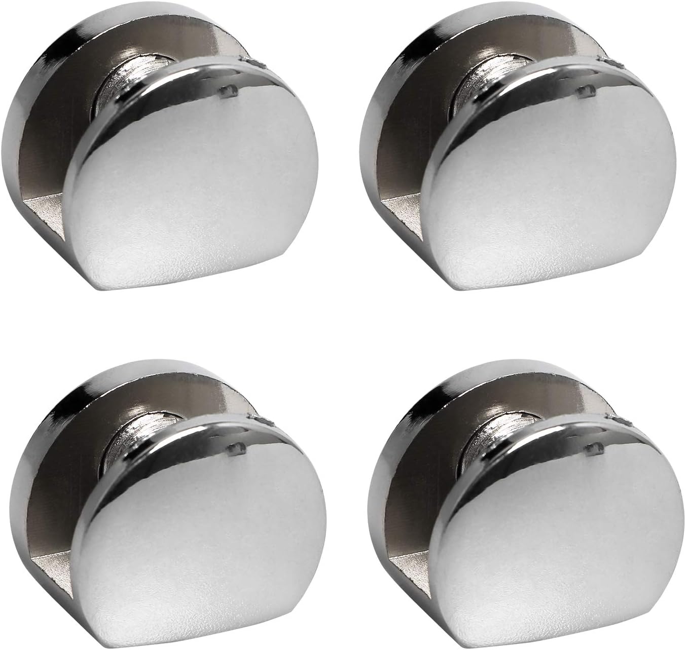 Aopin Glass Shelf Bracket, Adjustable Glass Clips Glass Clamp Brackets, Polished Finish Zinc Alloy, for 10~12mm / 0.39~0.47 inch Thickness Wooden / Acrylic / Glass Shelf, Silver, 10 PCS