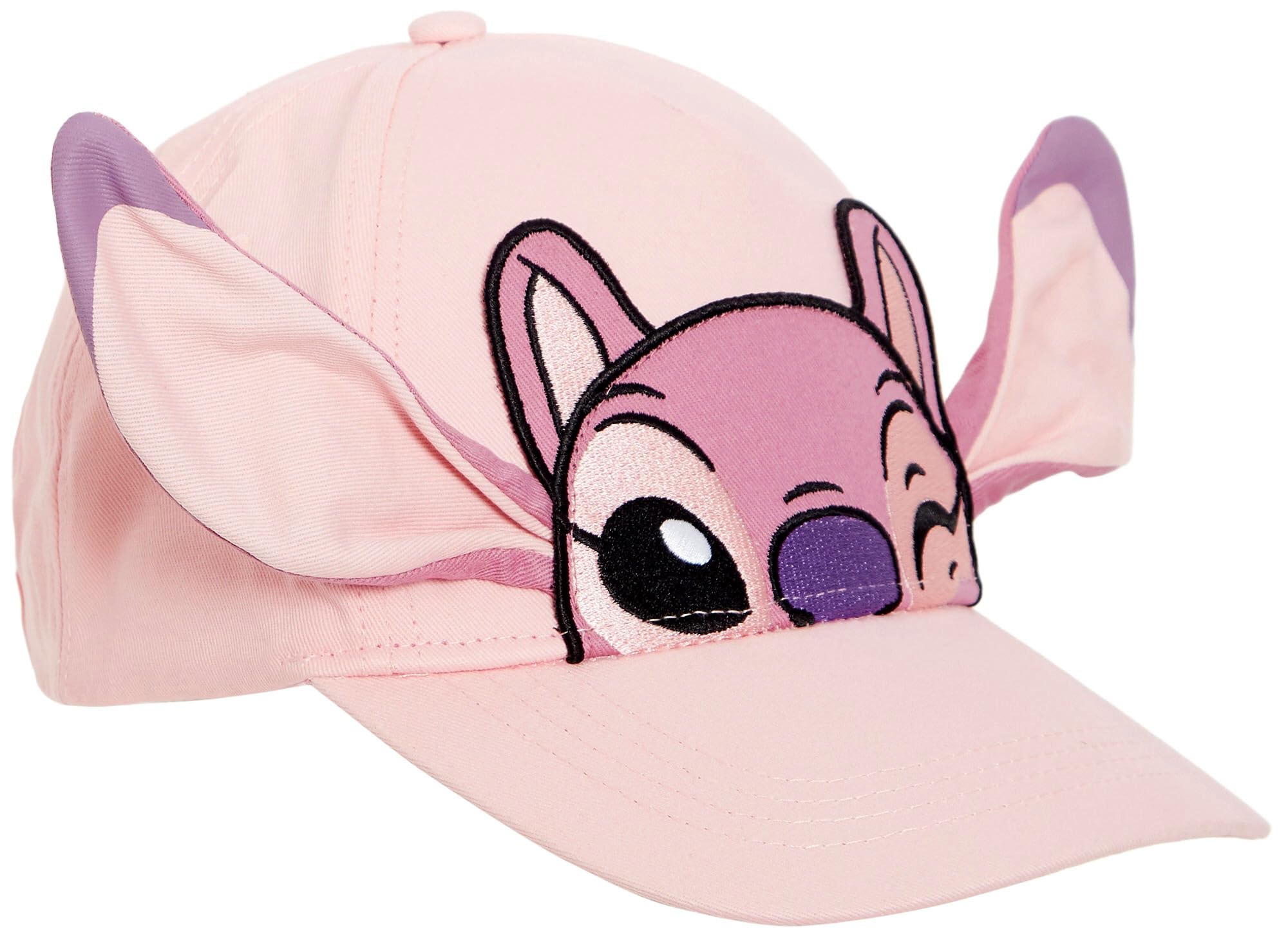 Disney Girls Pink Angel Baseball Cap Kids 3D Ears Lilo & Stitch Summer Peaked Sun Hat
