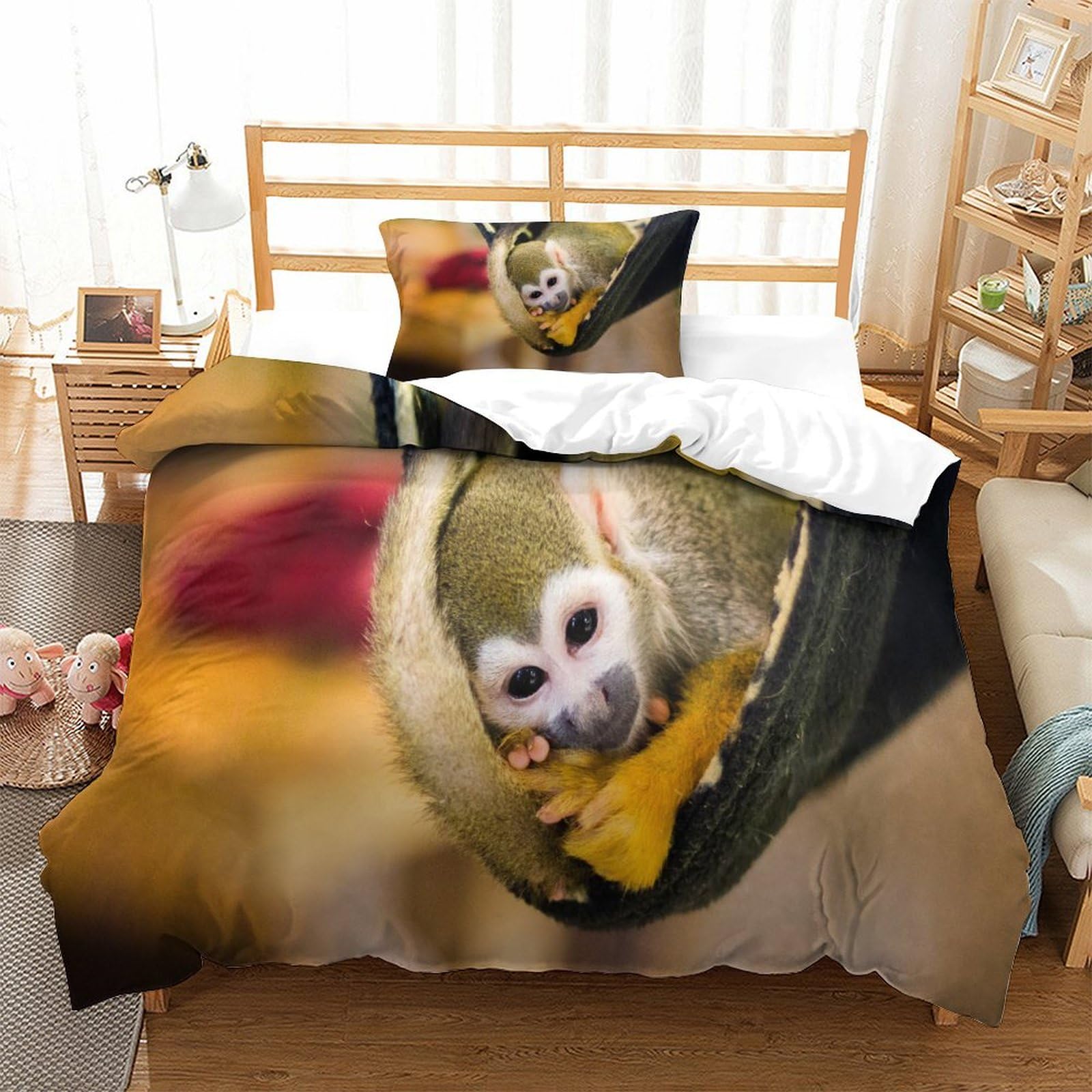 P1S9U7W5Y Whimsical Owl 3D Printed Duvet Cover Set 3pcs Microfiber Owl Bedding Set Single
