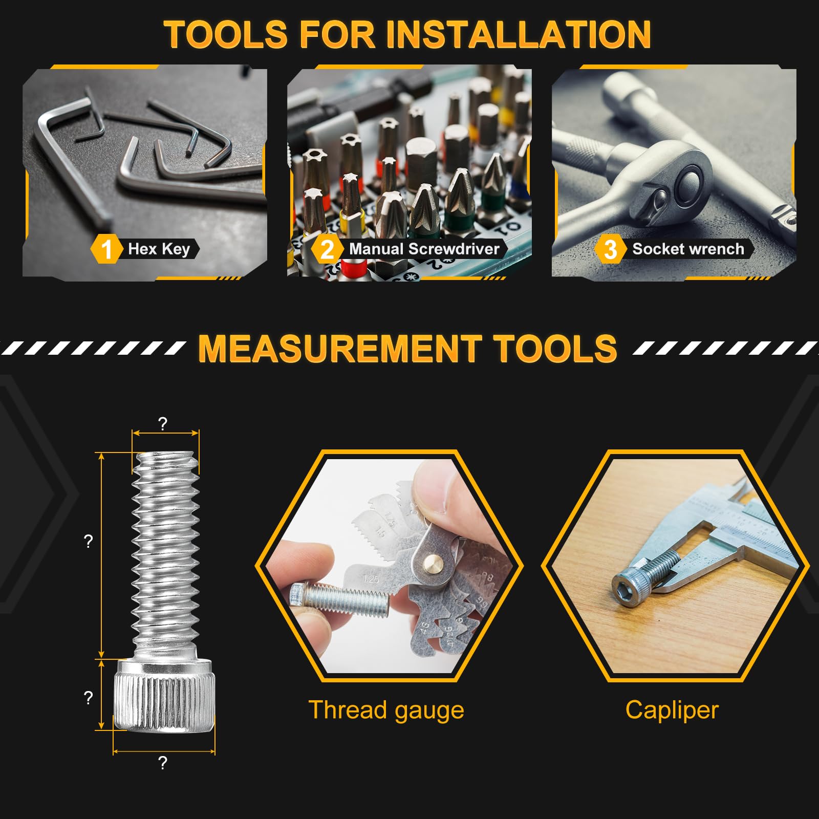 50 Viti A Testa Esagonale M4-0.7x10 - Acciaio Carbonio, Nero, Per Bici E Auto