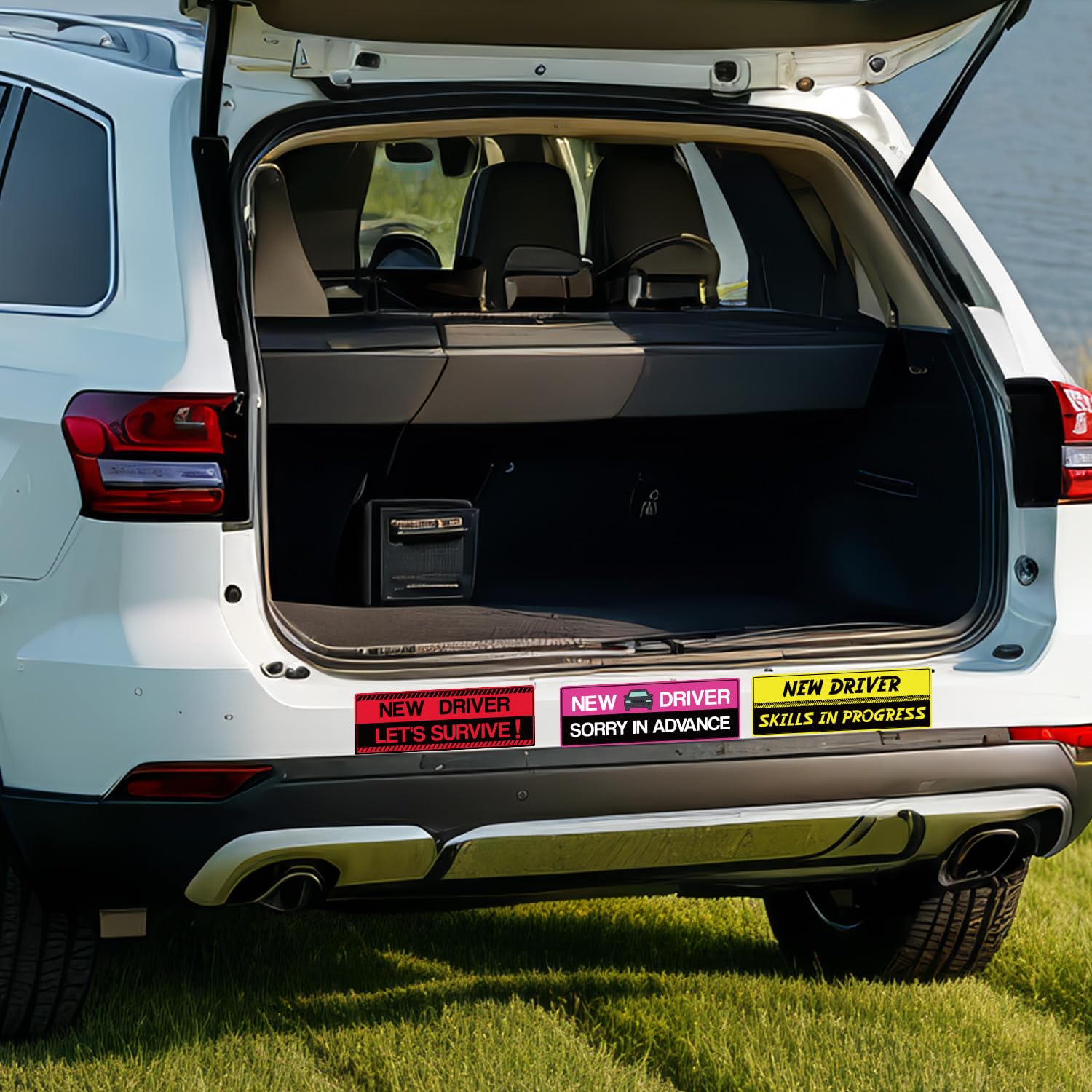 Tinoaly 5pz Neopatentati Magneti, Riflettenti Impermeabili Magnetici Adesivo per Neopatentati Studenti Divertenti Rimovibili Segnale di Sicurezza Conducente Principiante per Paraurti Auto