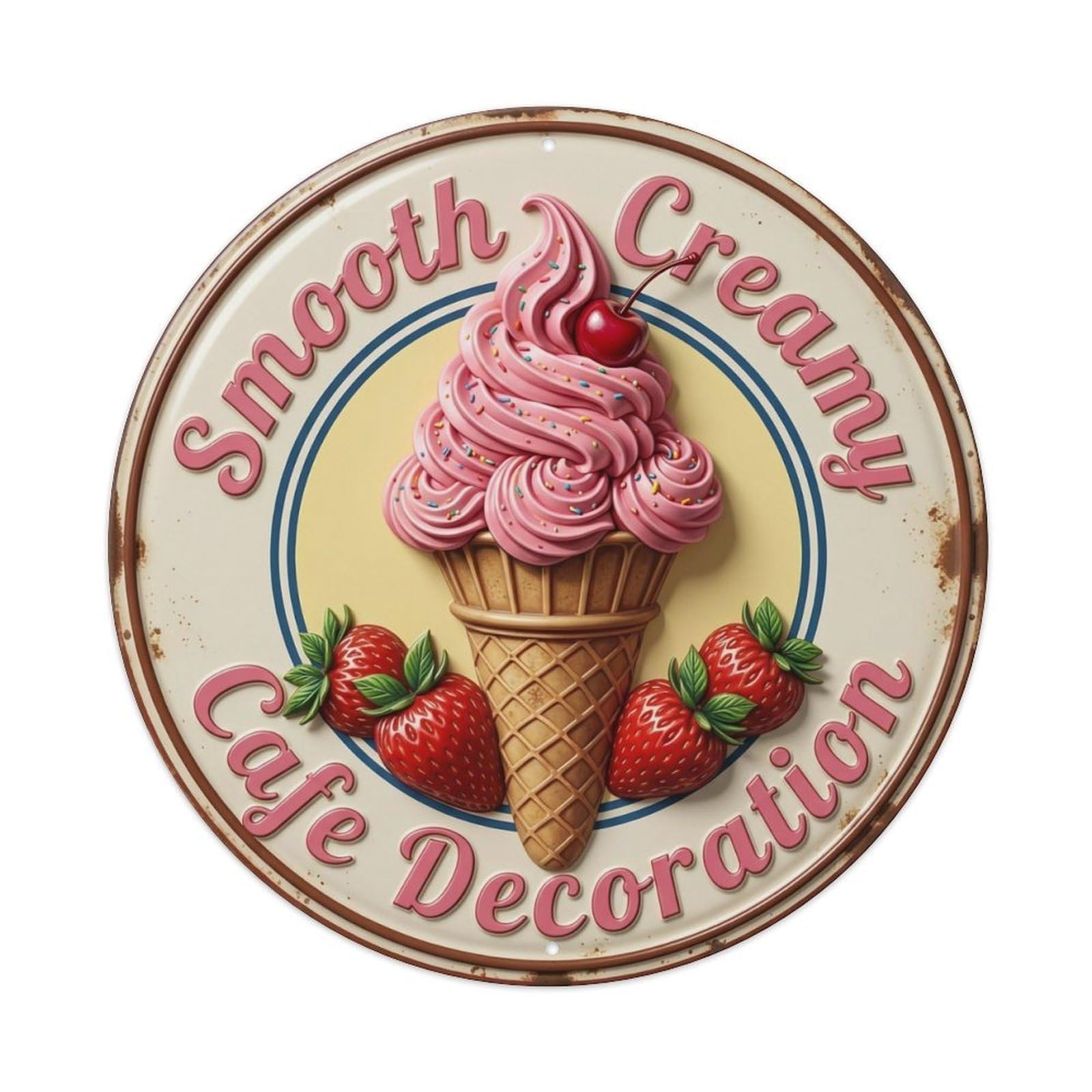 Smooth Creamy Cafe Decoration Metal Tin Sign