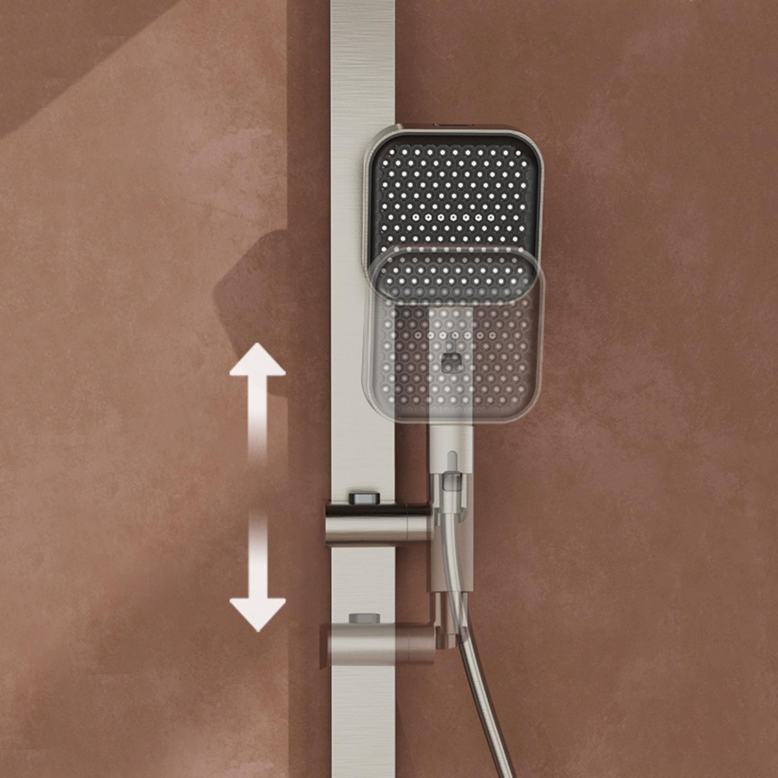 grifos para duchas de baño columna exterior de pared gris Pistola