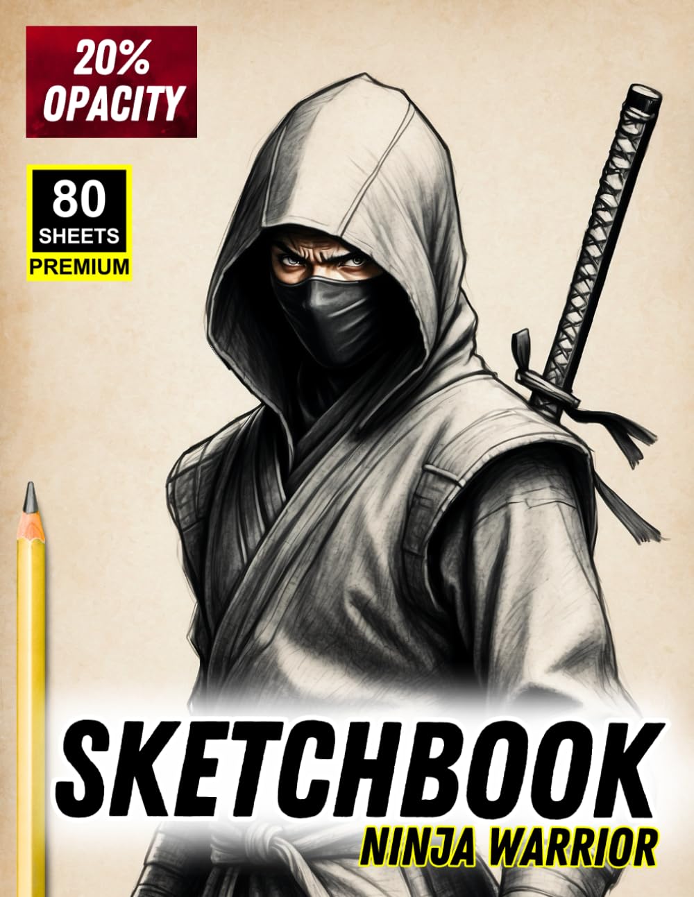 Ninja Warrior Sketchbook for Artists – 20% Opacity Drawing Practice Pad: Train like a true artist with this ninja-themed sketchbook. Designed for tracing, refining, and mastering