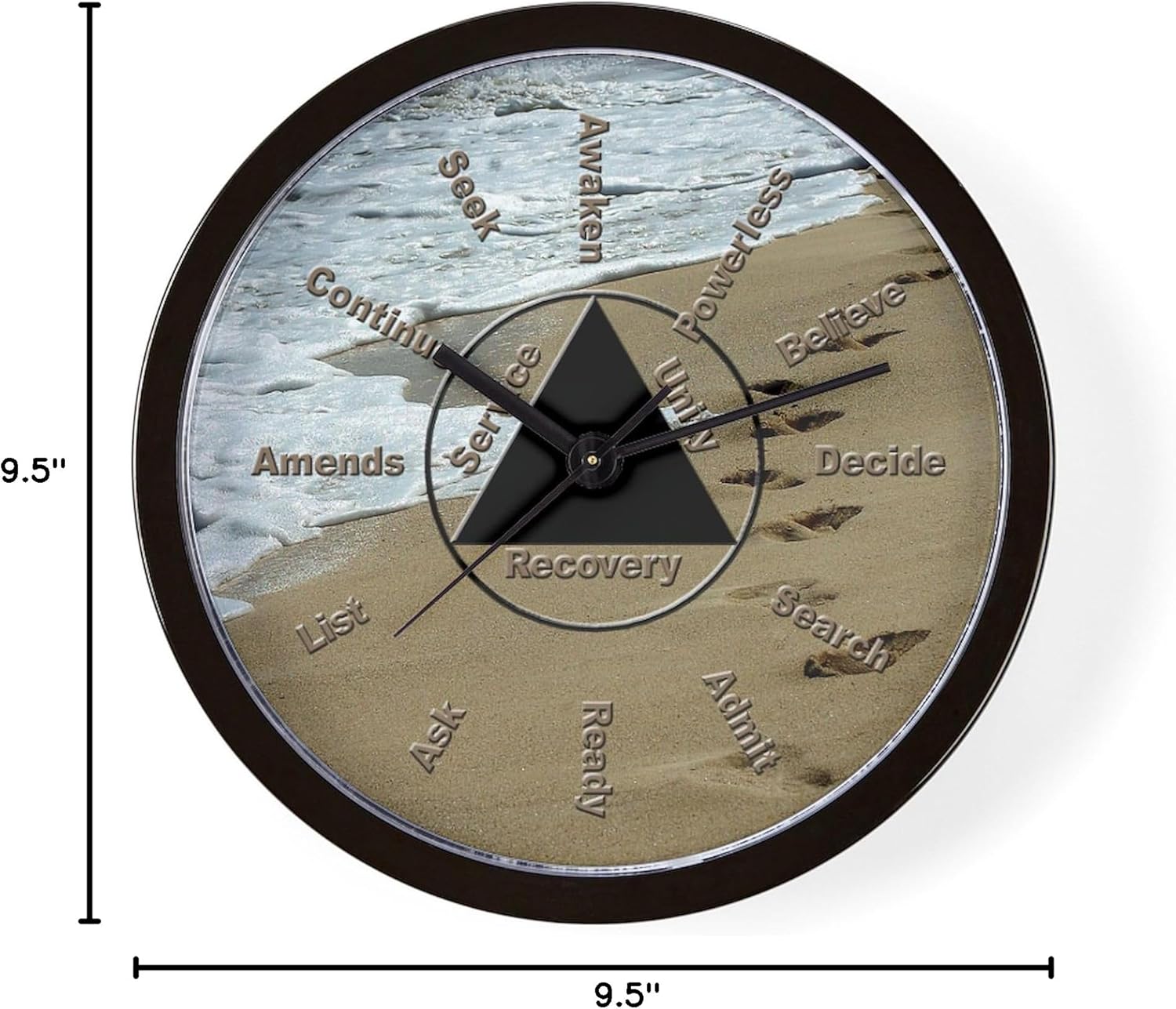 CafePress Twelve Steps 10" Wall Clock for Livingroom, Kitchen, or Office