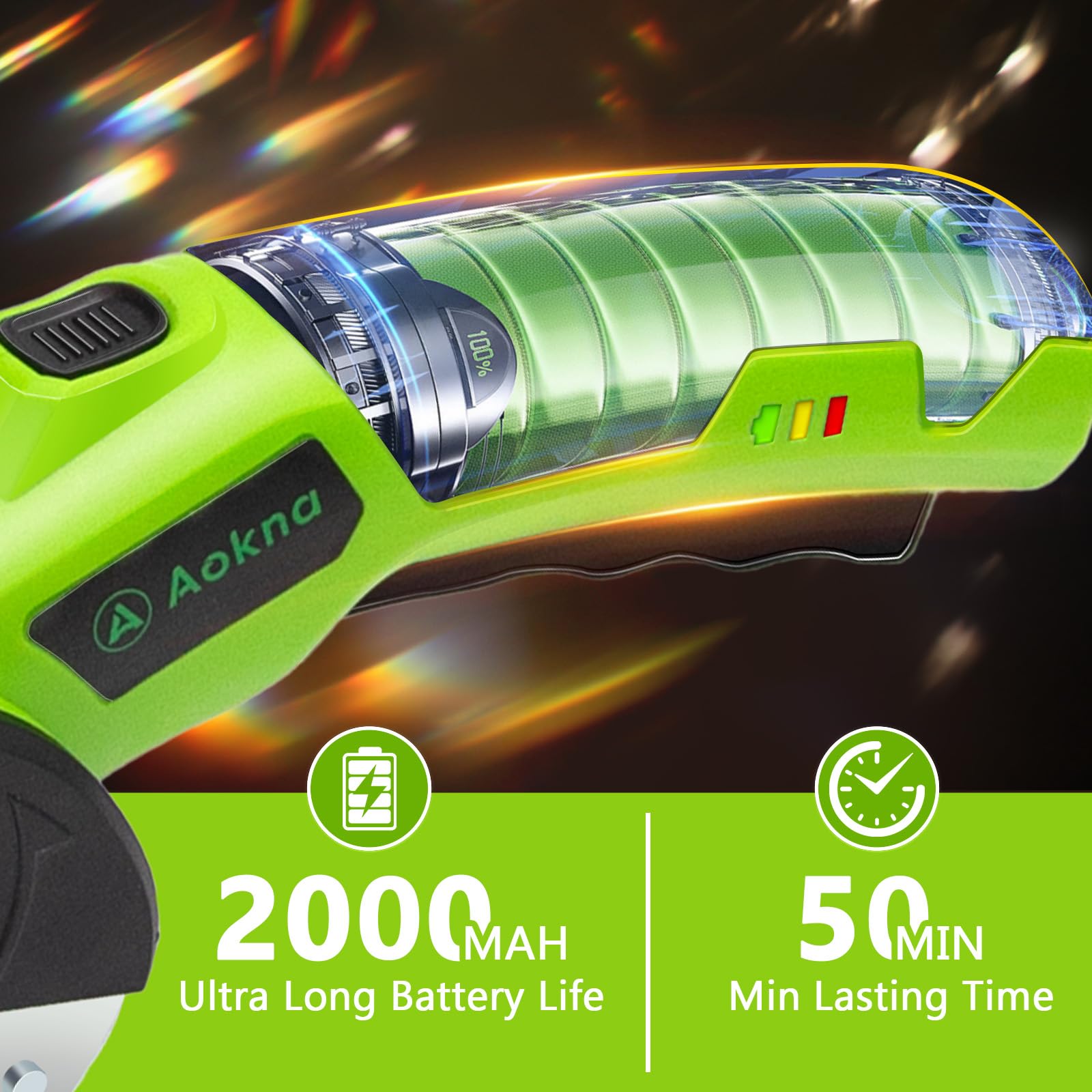Tijeras eléctricas inalámbricas de 4,2 V, recargables, con batería de 2000 mAh, luz LED, bloqueo de seguridad, una hoja de repuesto, cortador de cajas para cartón, tela, plástico y alfombras finas
