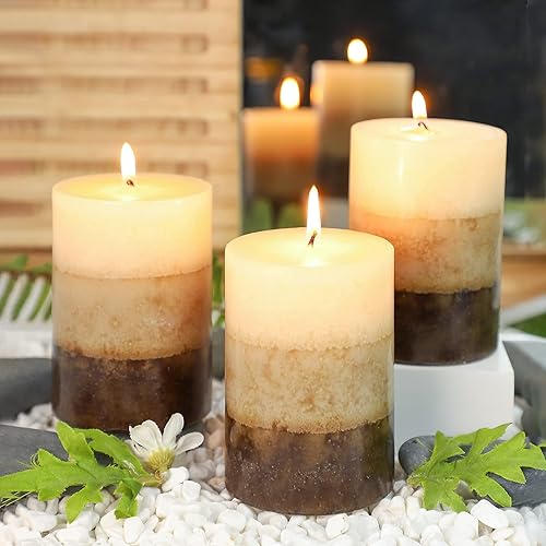 Miniatura 6 de Pillar Candles - Velas aromáticas de vainilla con aroma a cupcake de Immeiscent para aromaterapia, más de 50 horas de combustión de larga duración,