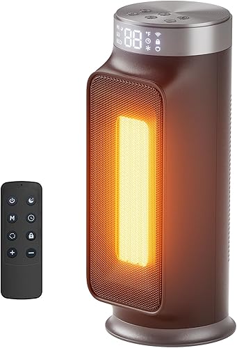 Miniatura 11 de Calentador de espacio inteligente con WiFi/APP y control Alexa, calentadores eléctricos de cerámica PTC de 1500 W para uso en interiores, oscilación