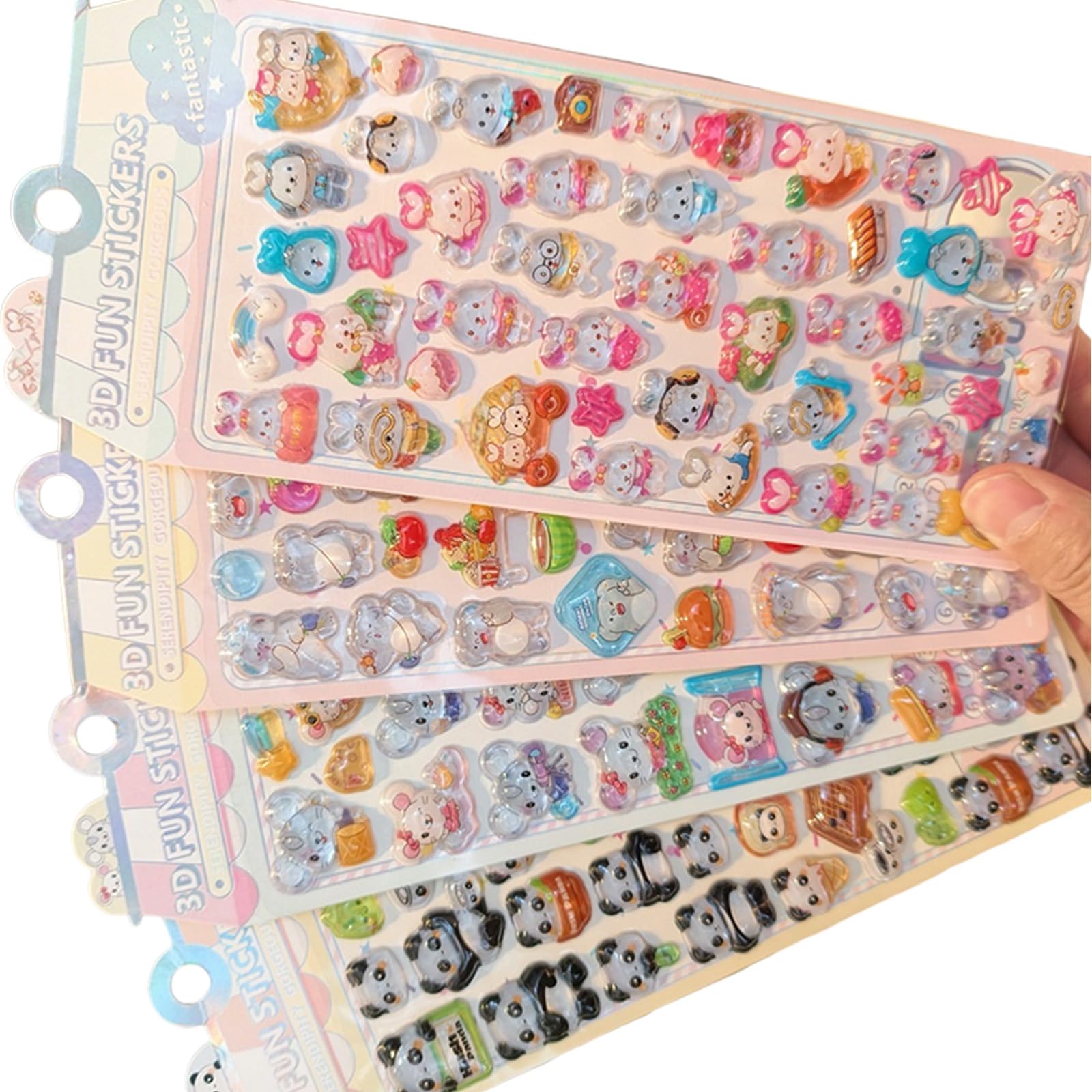 Embossed Animal Sticker Cartoon PVC Resin Sticker for Scrapbooking Notebook Journal Phone Cover Luggage Kids Rewarding Cartoon Embossed Animal