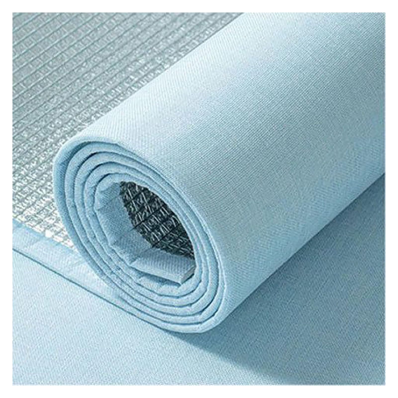 Papel Pintado de Tela de Hierba Autoadhesivo para Paredes, Panel Decorativo Impermeable para Sala de Estar y Dormitorio (Azul Claro).