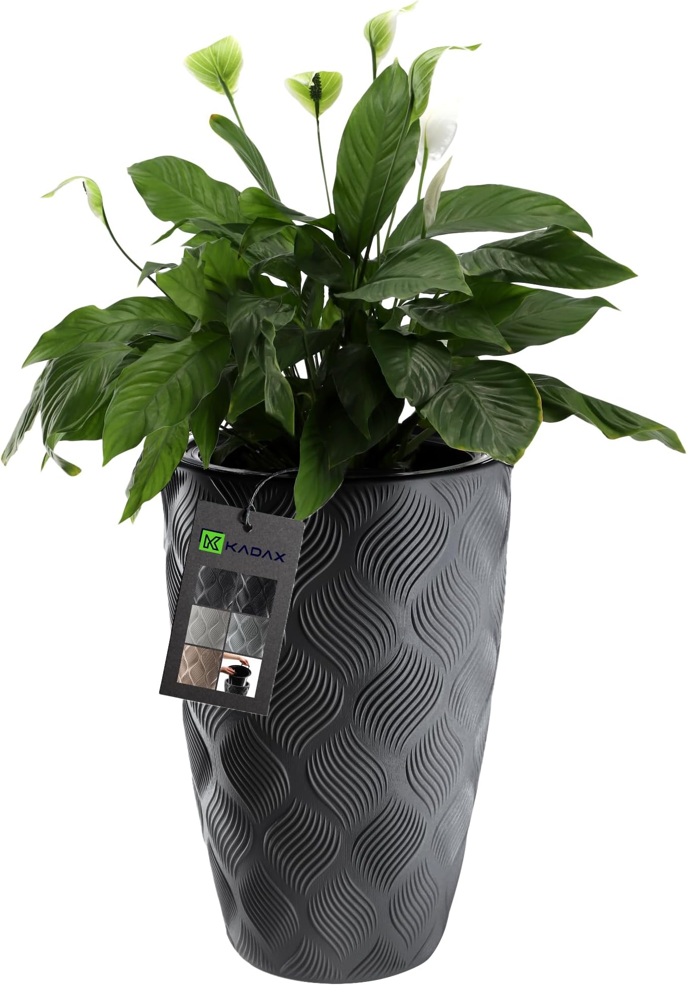 Blumentopf Mit/ohne Bewässerungssystem Polyrattan Blumenkübel 3 FARBEN 3Größen E - Foto 10