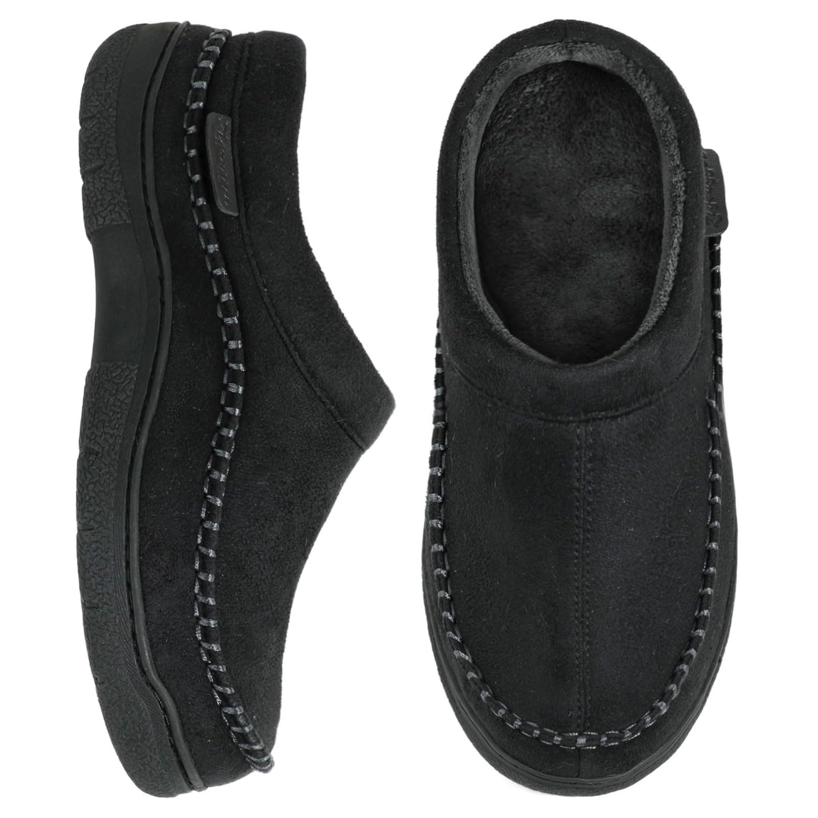 Men's Slip On Moccasin Slippers, Indoor/Outdoor Warm Fuzzy Comfy House Shoes, Fluffy Wide Loafer Slippers