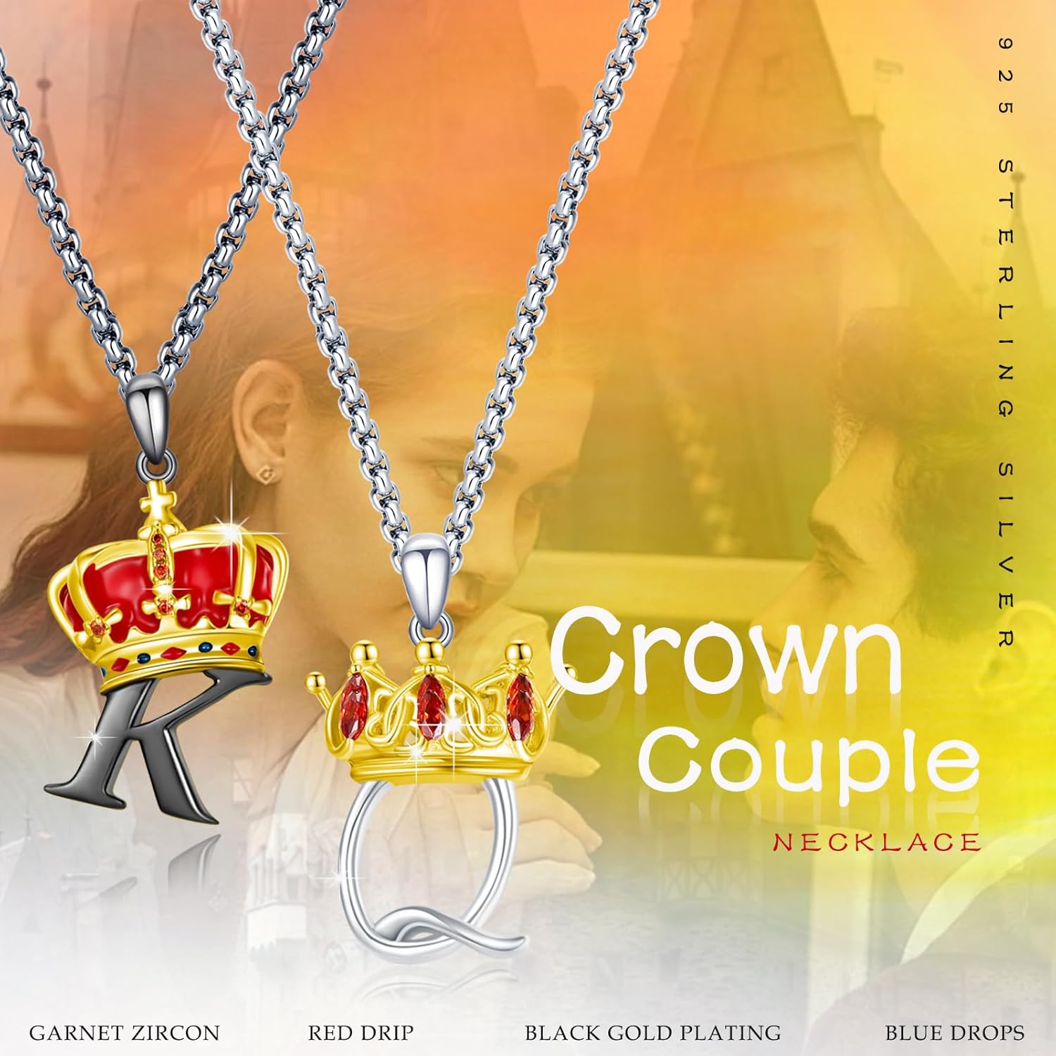 OHAYOO Dragon Phoenix Matching Necklace for Couples 925 Sterling Silver Yin Yang Pendant Necklaces for Couples Jewelry for Him and Her