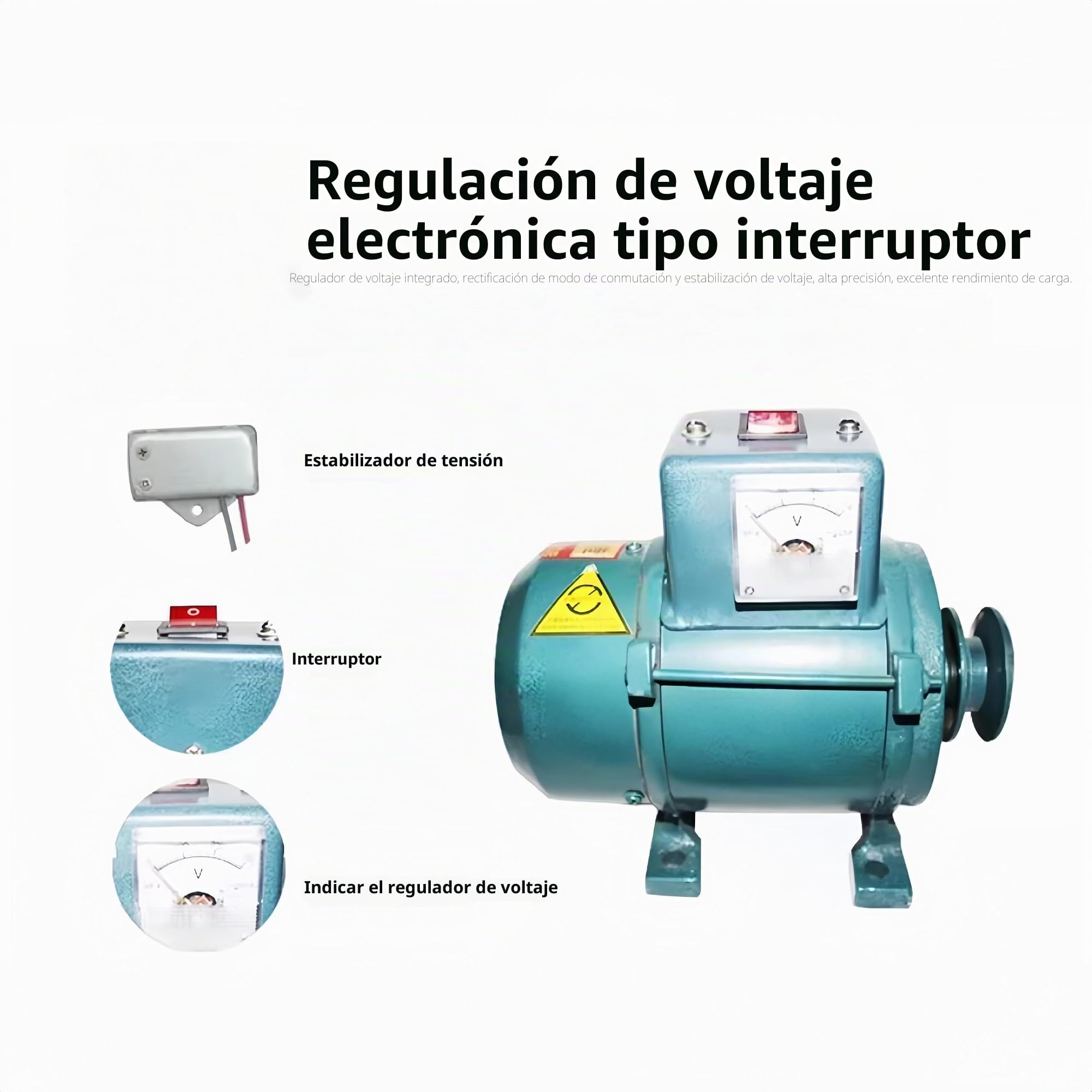 3500W 220V Generador sin escobillas con imán permanente con núcleo de cobre puro alternador con regulador de voltaje bajo nivel de ruido fuente de alimentación para iluminación del hogar, fuera de la
