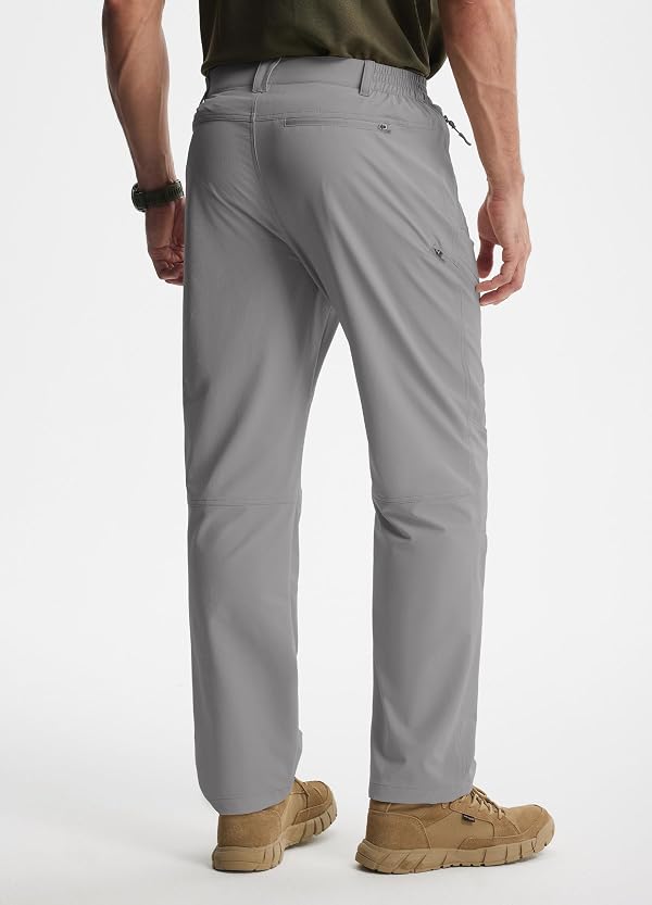 Libin Men's Hiking Cargo Pants Lightweight Water Resistant Quick Dry for Tactical Outdoor Camping Travel Pants Light Grey 42W X 32L by Libin - Used condition - Image 2